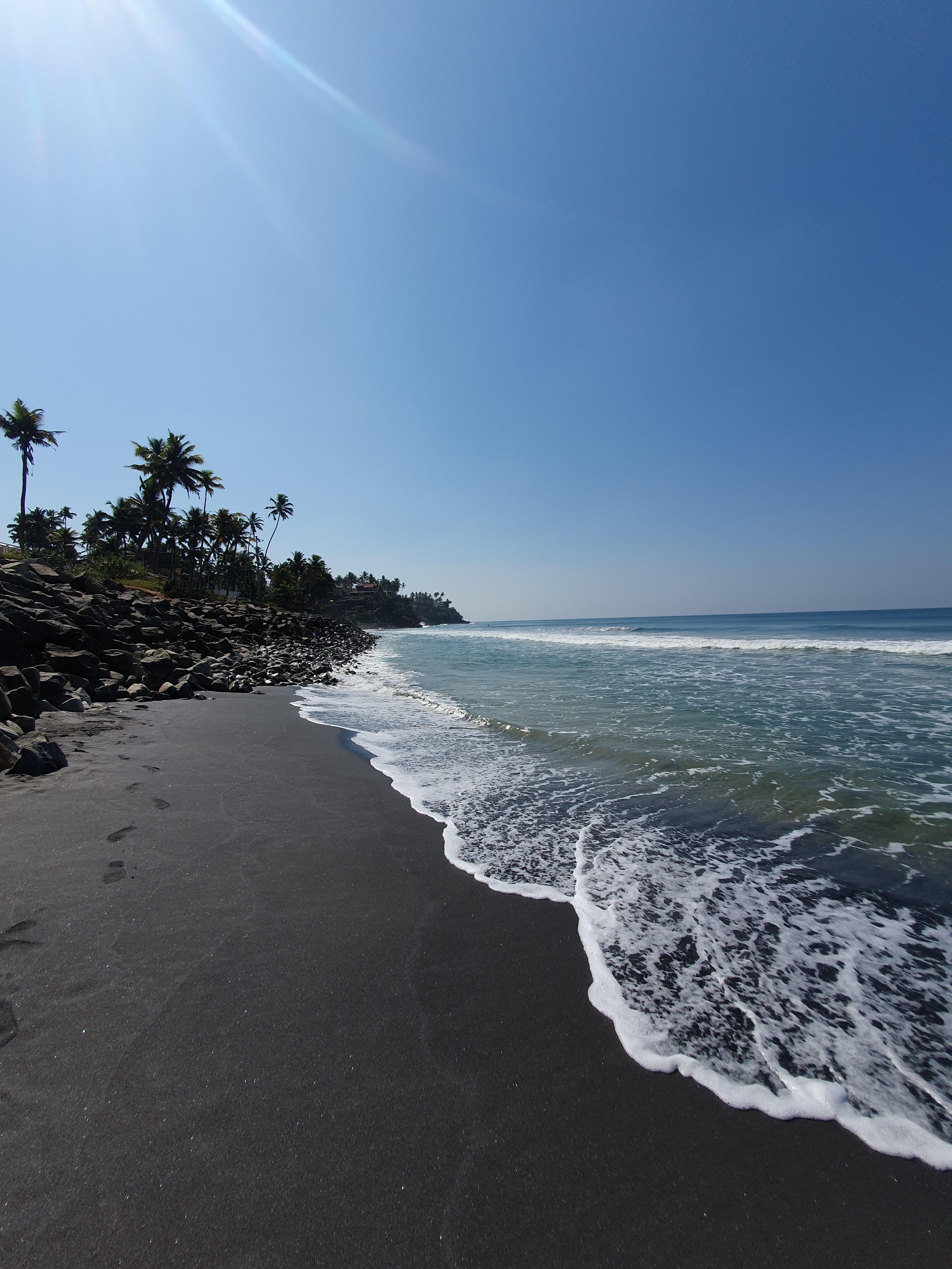 black sand beach