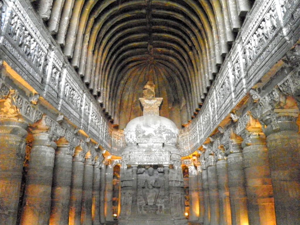 Interior of Ajanta Caves