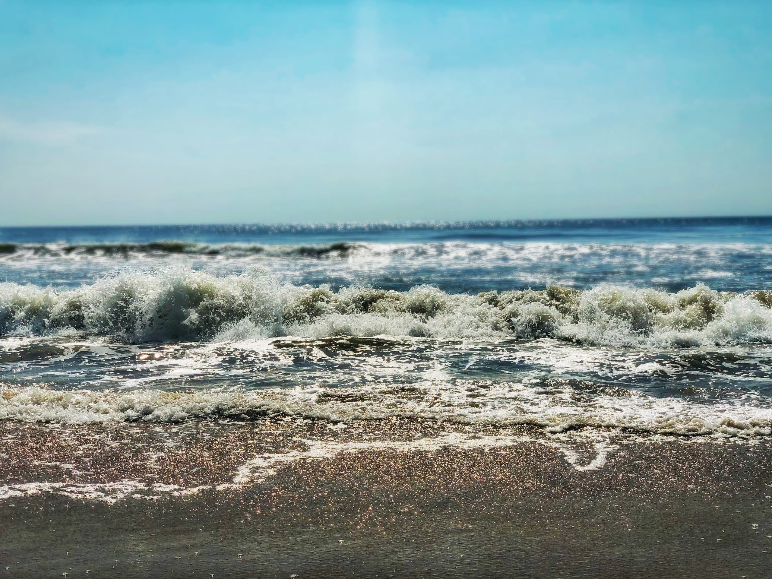 Waves crashing at Lighthouse Beach