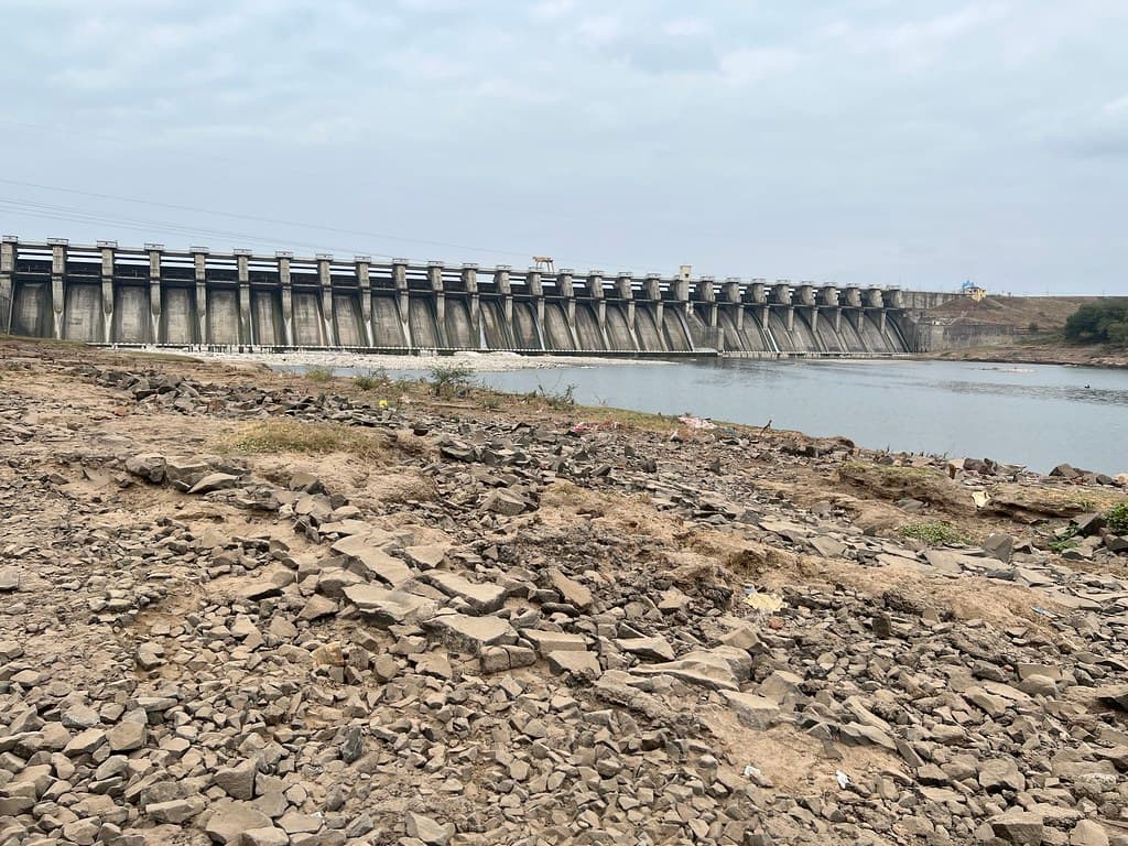 Aerial view of Jayakwadi Dam