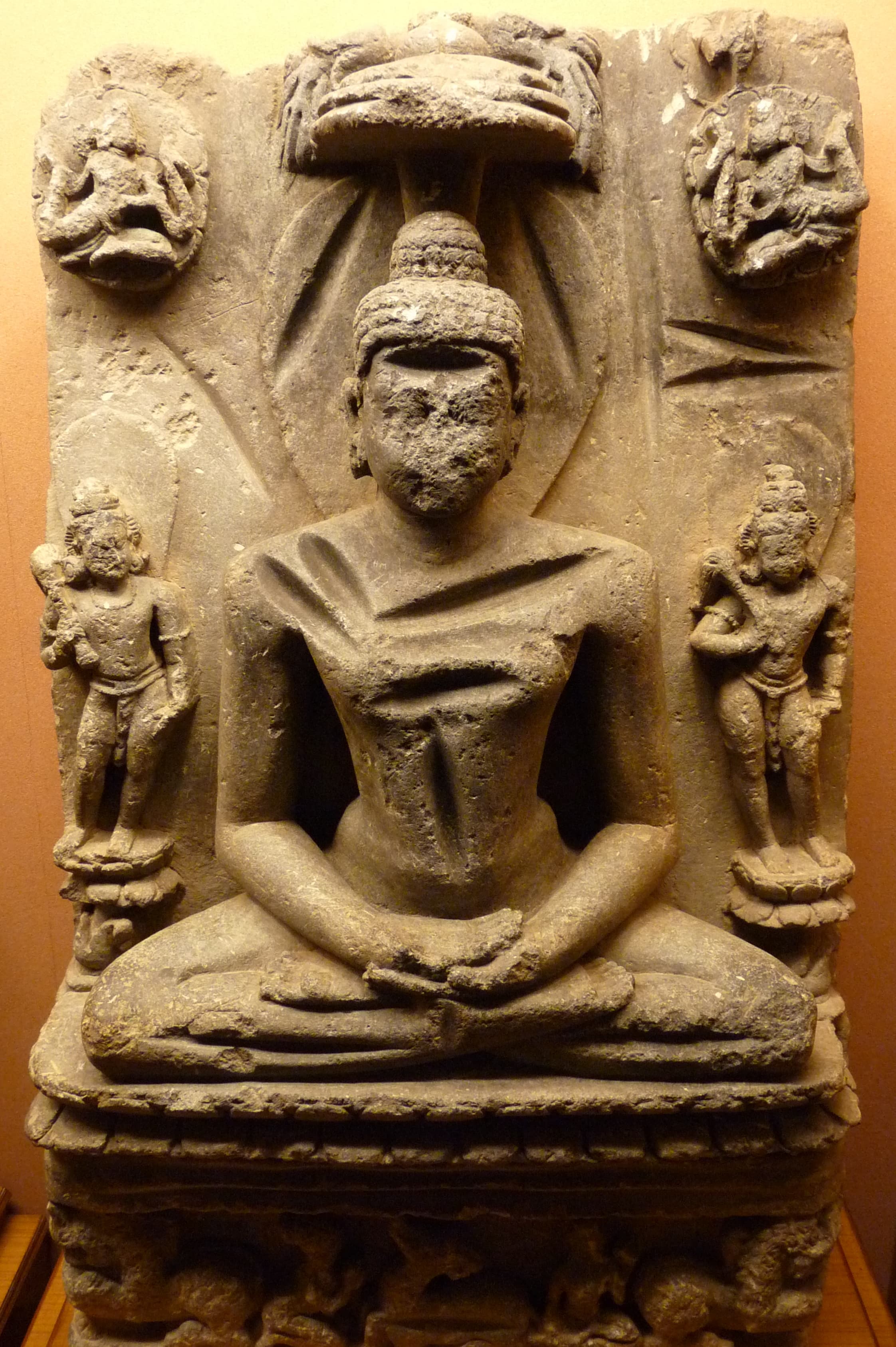 Ruins of Buddha stone carvings in Odisha State Museum