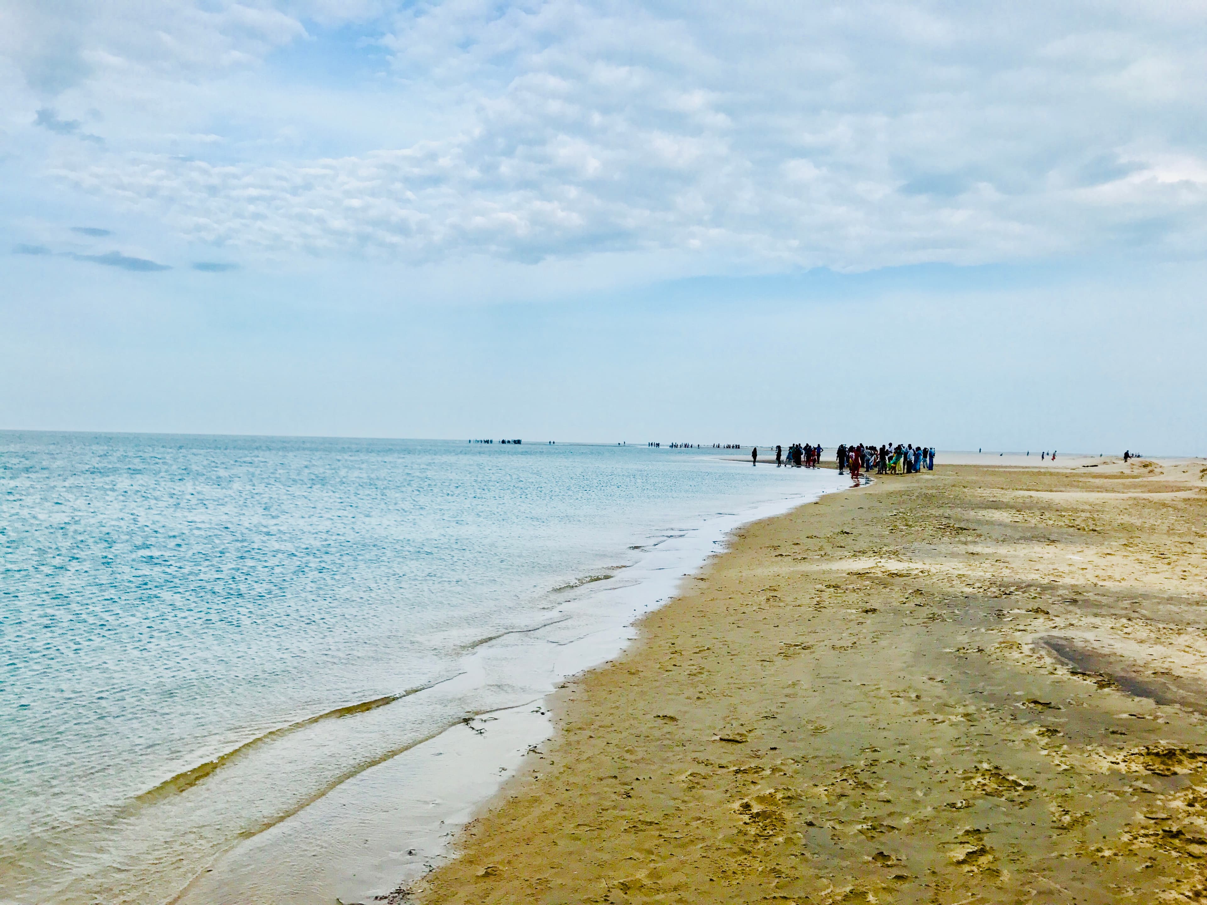 Dhanushkodi beach with clear blue waters