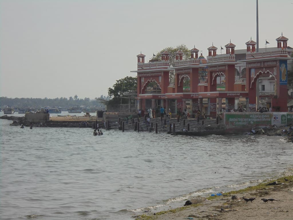 Footprints at Agni Theertham shore