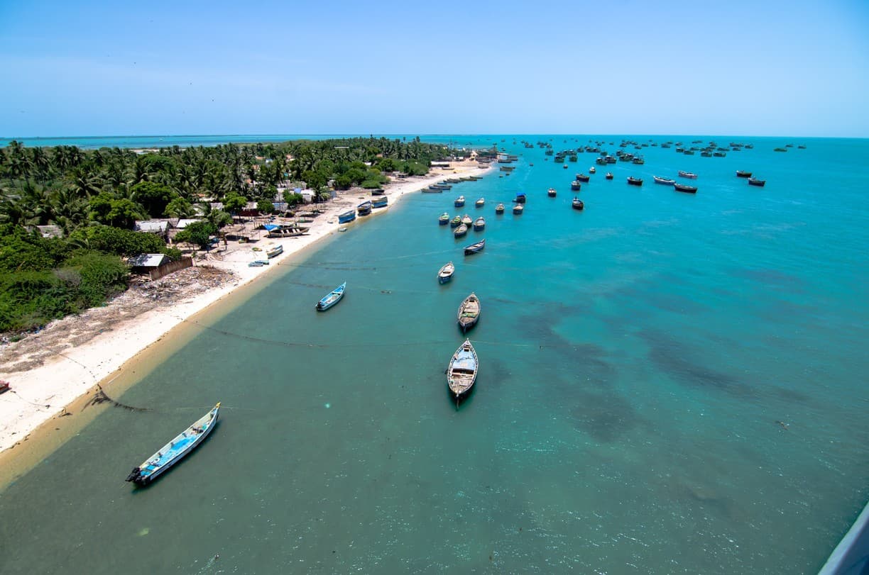 Boats on Rameswaram coast