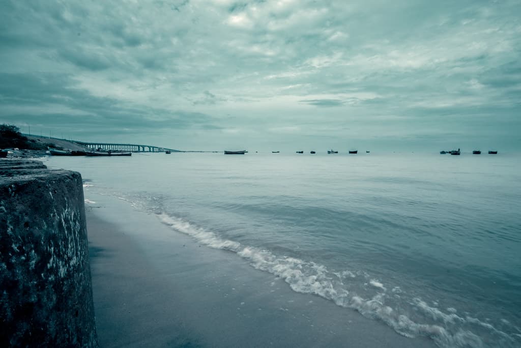 Clear blue waters of Rameswaram