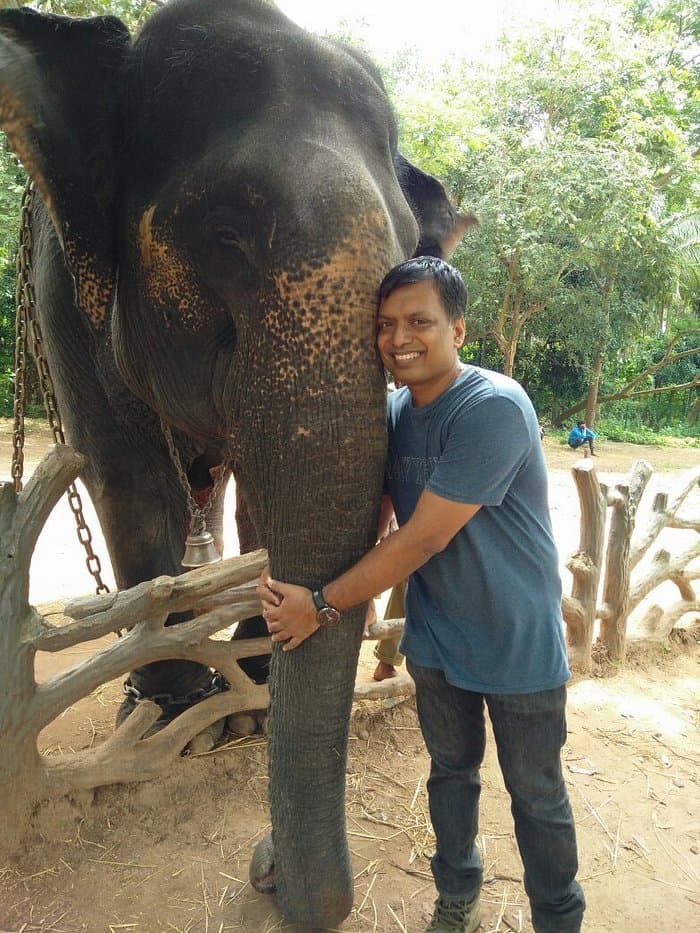 Tourists at Sakrebailu Elephant Camp