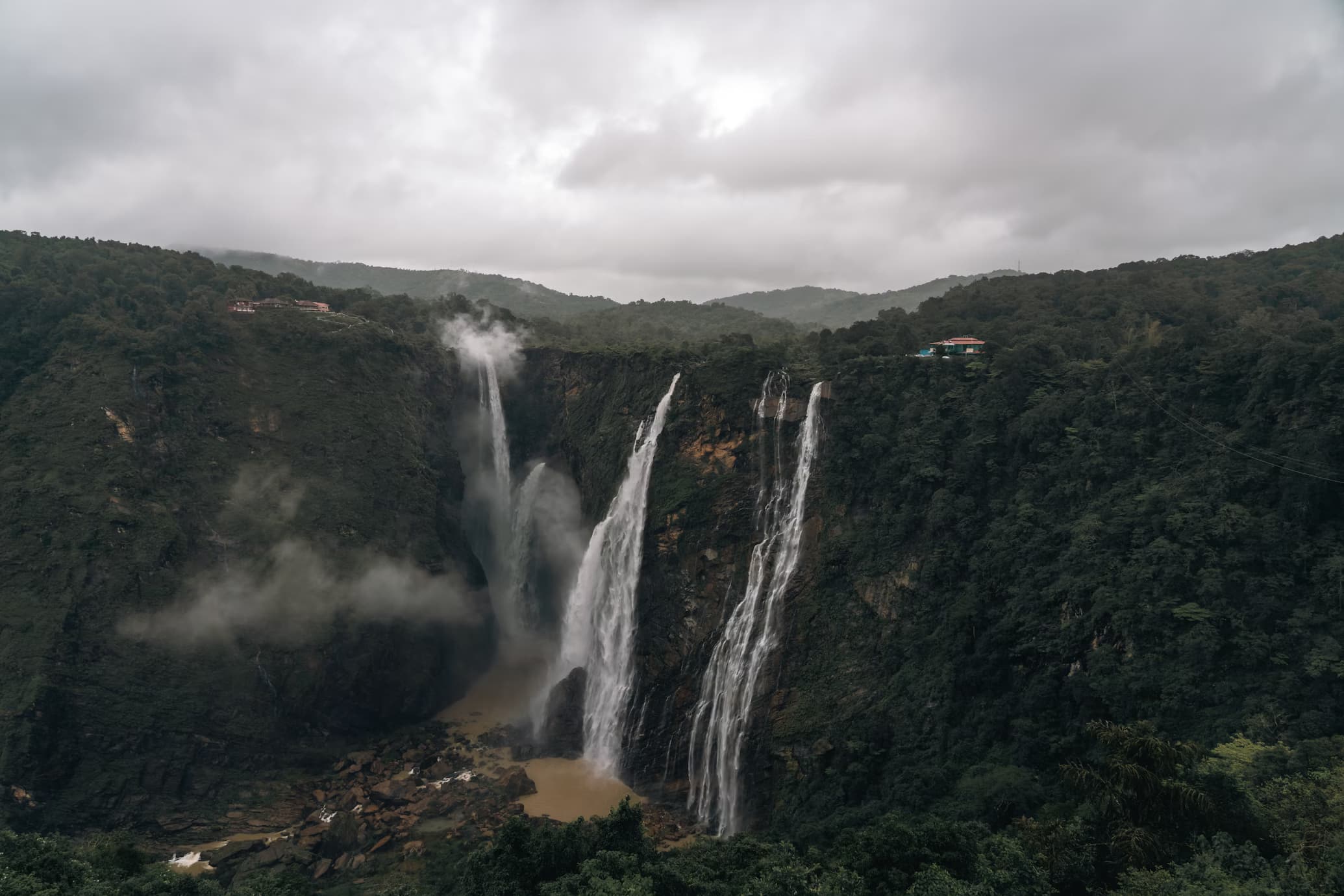 Water cascading at Jog Falls