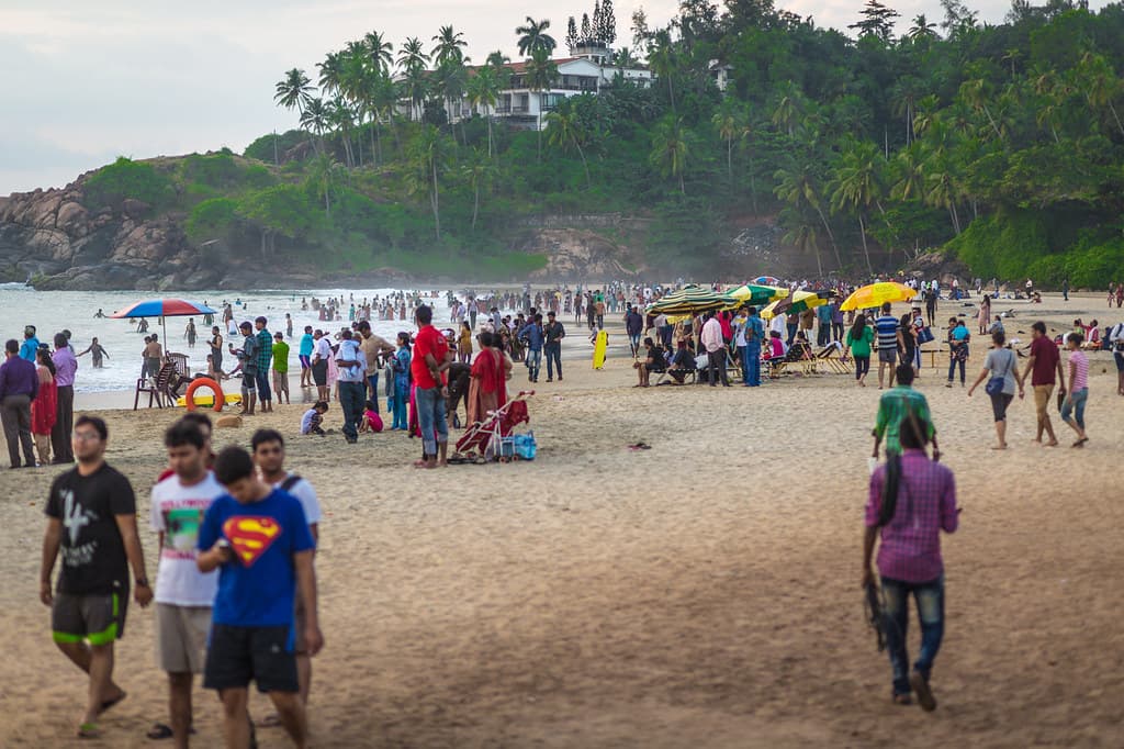 Tourists enjoying Hawah Beach