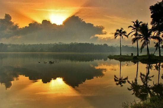 Sunset at Vellayani Lake