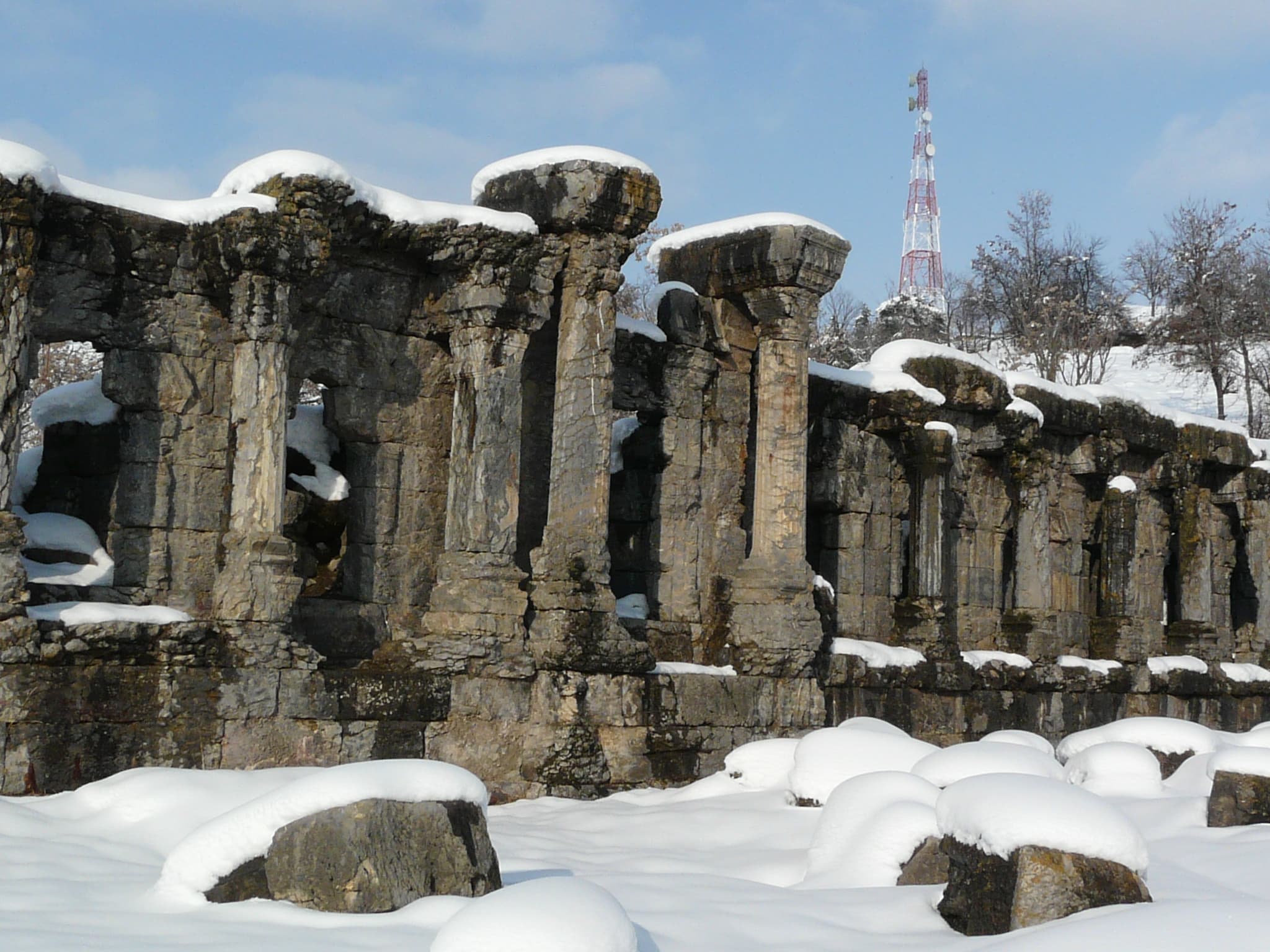 Martand Surya Temple during Winters