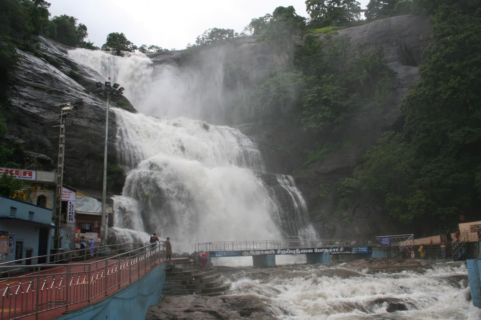 Walk way in Courtallam Falls