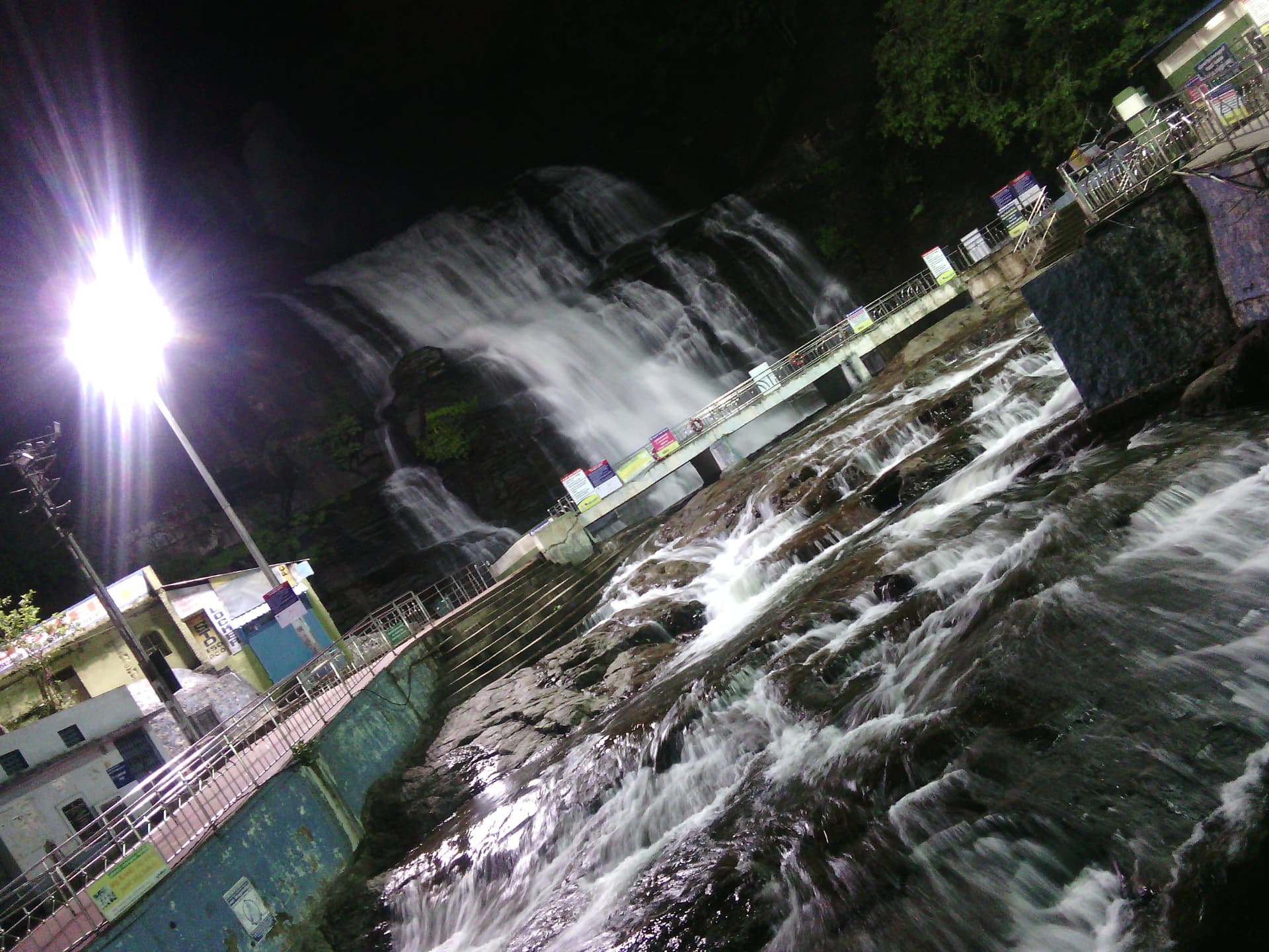 Night view of Courtallam Falls