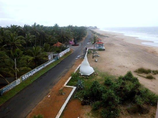 Aerial view of Sanguthurai Beach