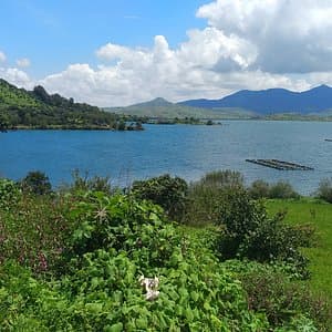 Valvan Dam surrounded by hills