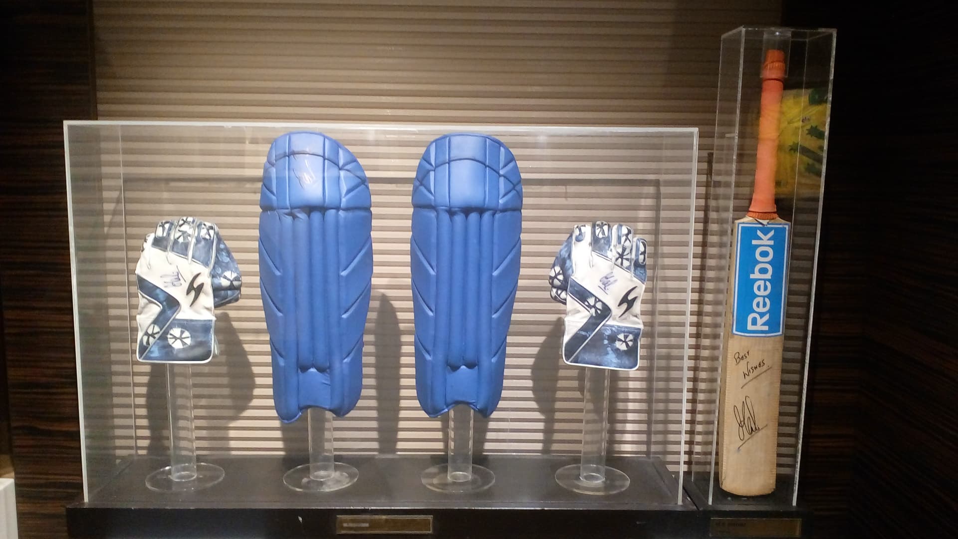 MS Dhoni Kit displayed at Blades of Glory