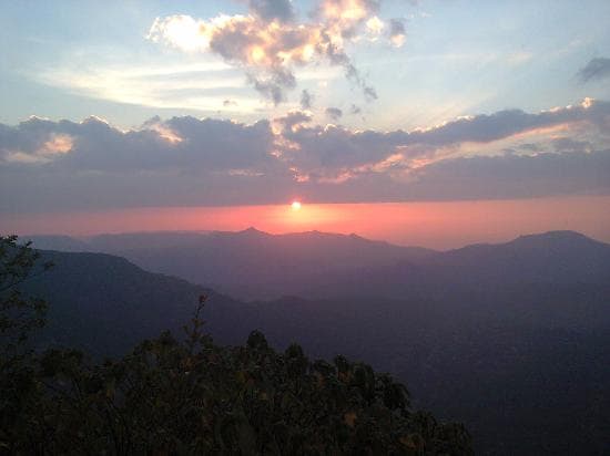 Sunset view from Mumbai Point, Mahabaleshwar's horizon