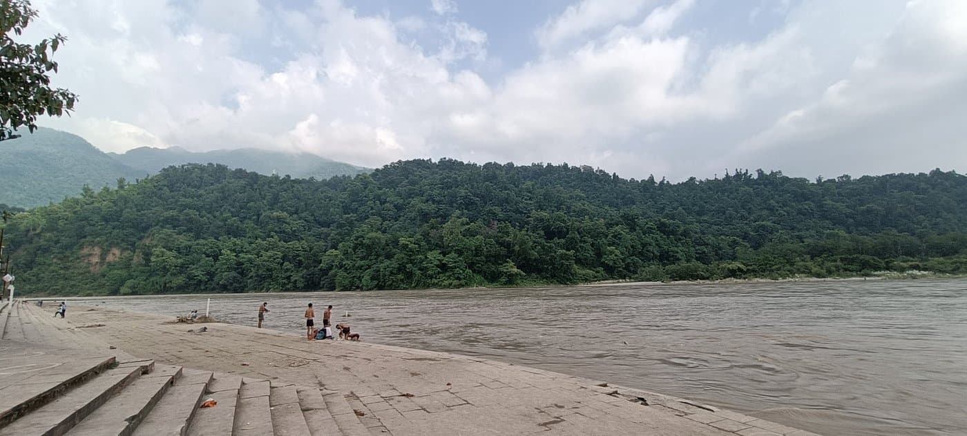 the banks of Triveni Ghat