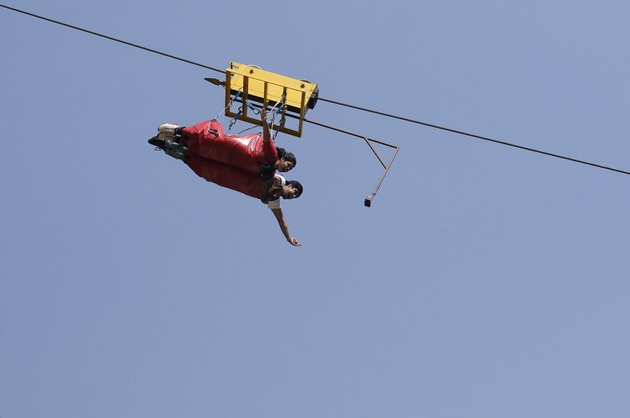 Couple Bungee Jump at Jumping Heights