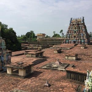 An aerial view of Kudumiyanmalai temple