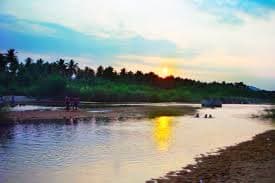 Sunset over Vaigai River