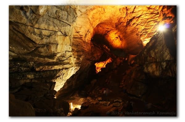 Inside view of Borra caves