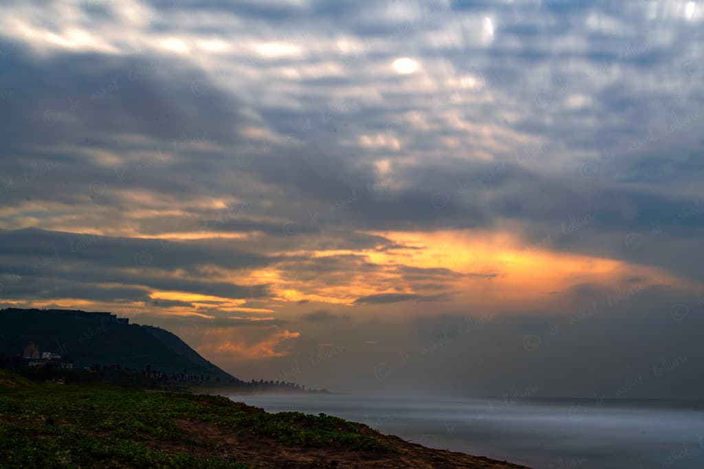 Sunset view of Rushikonda Beach