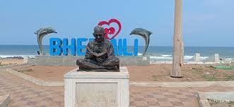 Mahatma Gandhi statue in Bheemili Beach