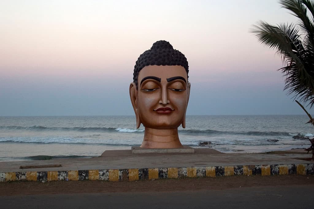 Buddha statue in Bheemili Beach