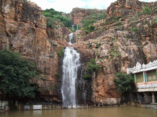 Waterfall cascading at Kapila Theertham