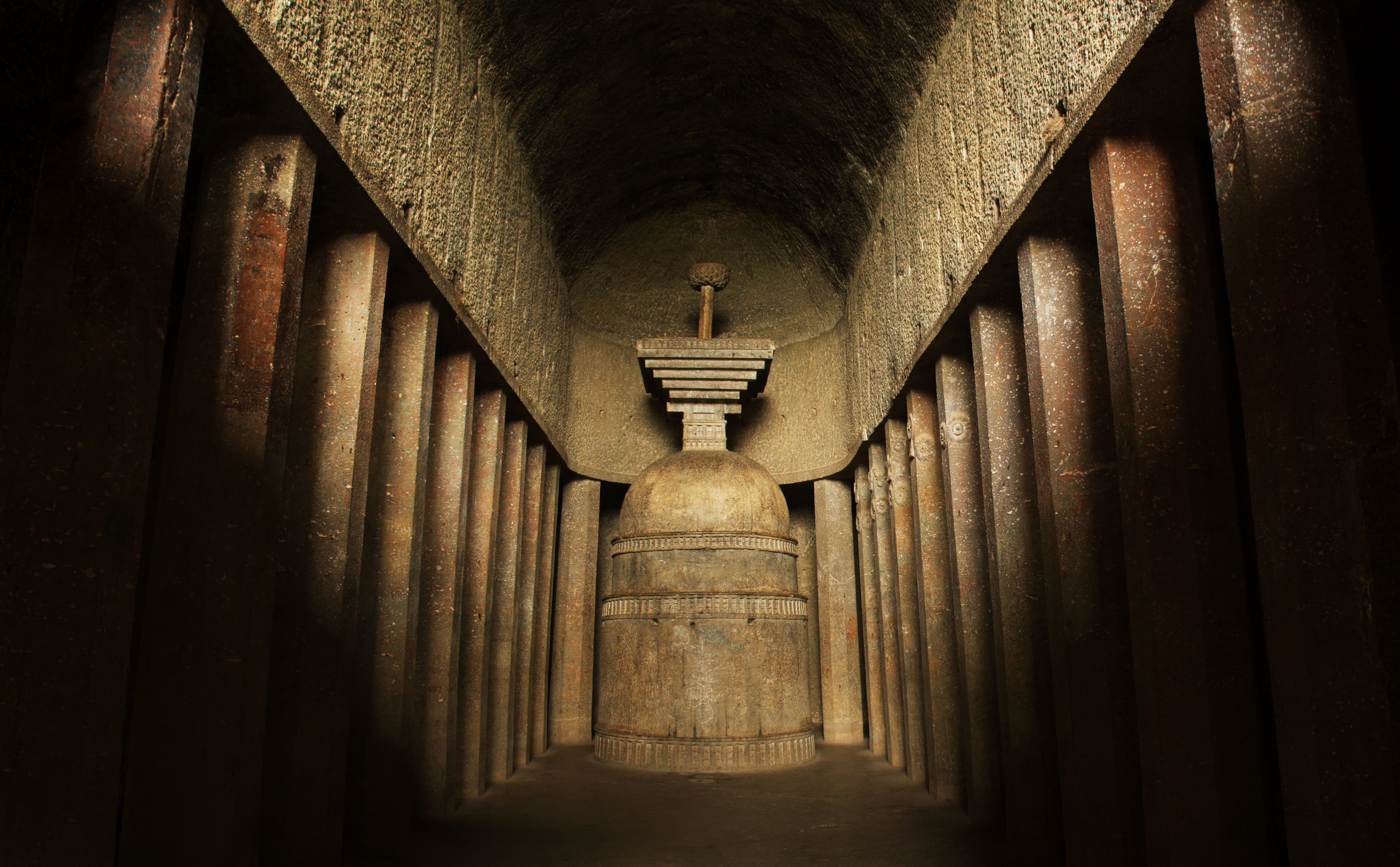 Entrance view of Bedsa Caves