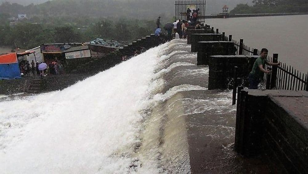 Water rushing from Bushi Dam