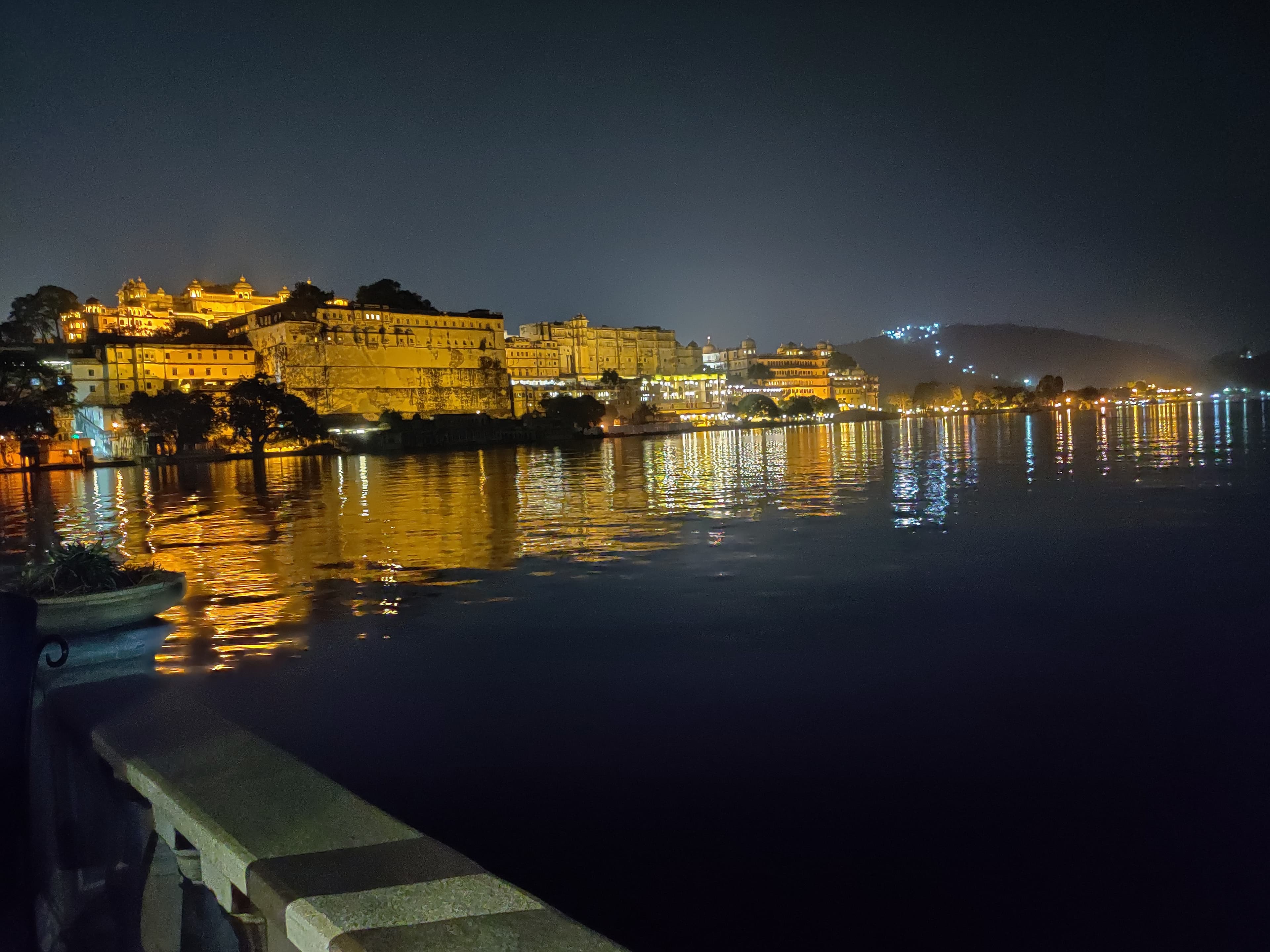 Pichola Lake at night