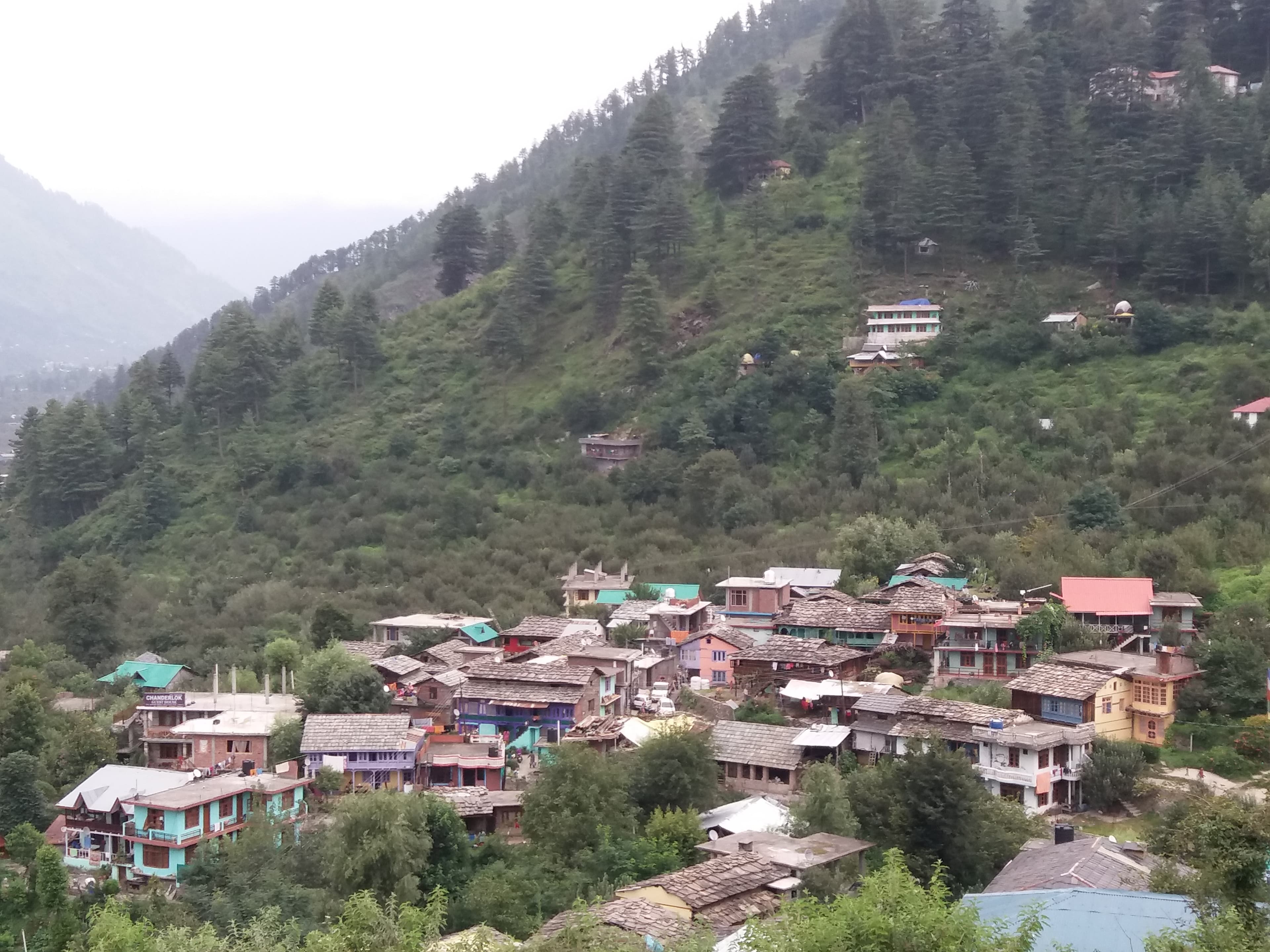 Aerial view of Naggar Village