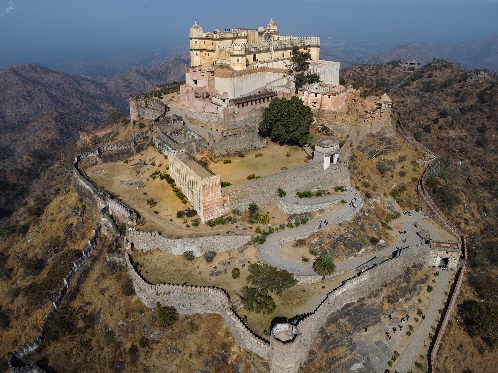 Drone shot of the Kumbhalgarh Fort