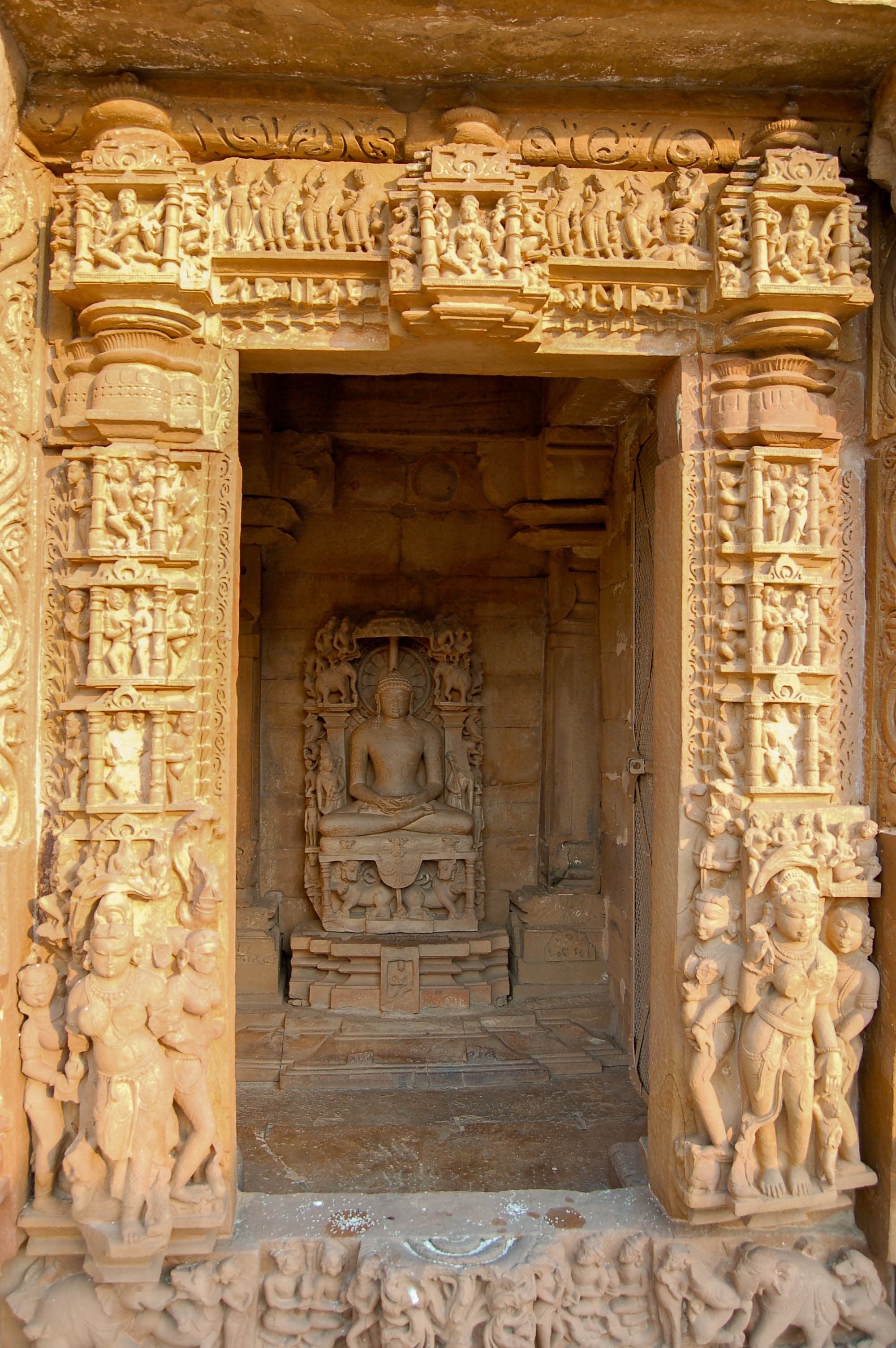 Stone carvings in Parsvanath Temple