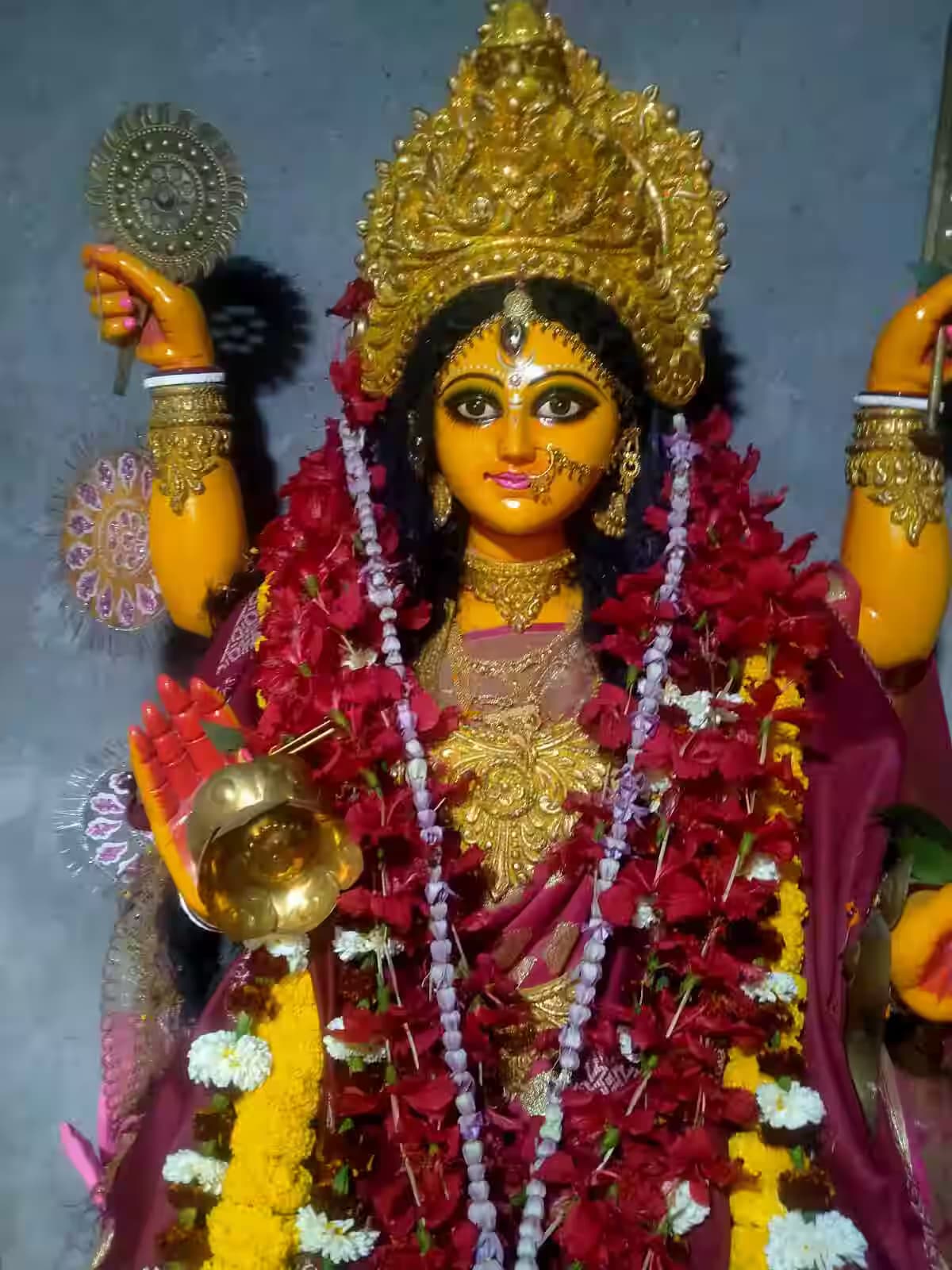 Devi idol in Chandi Devi Temple