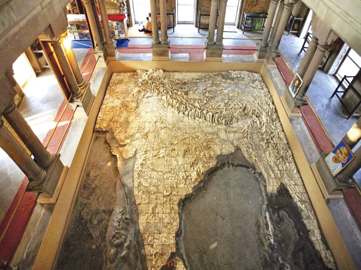 View of India map in Bharat Mata Mandir