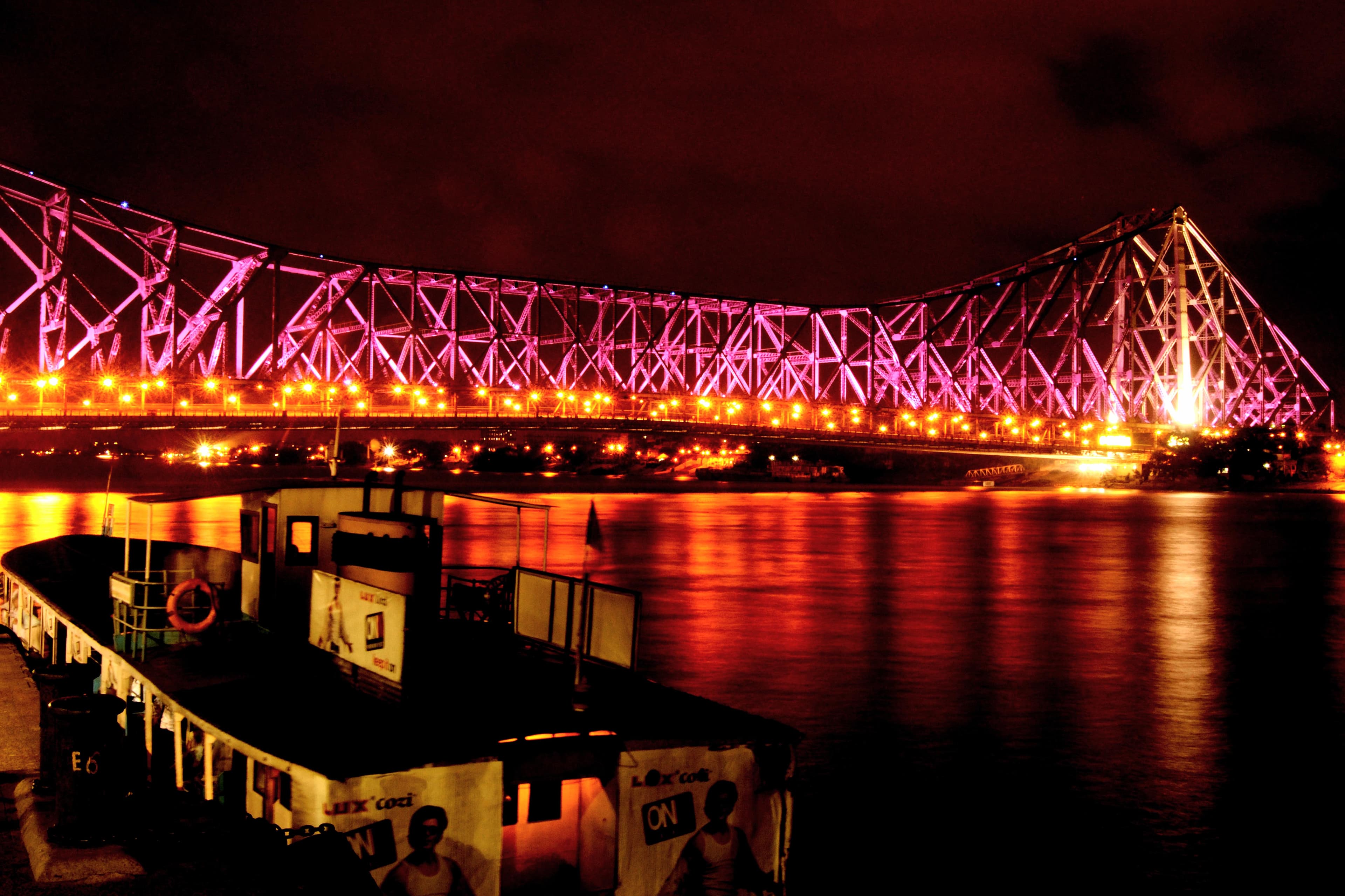 Reflection of Howrah Bridge in the Hooghly River