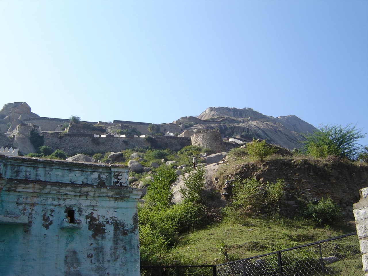 Fort walls merging with rock