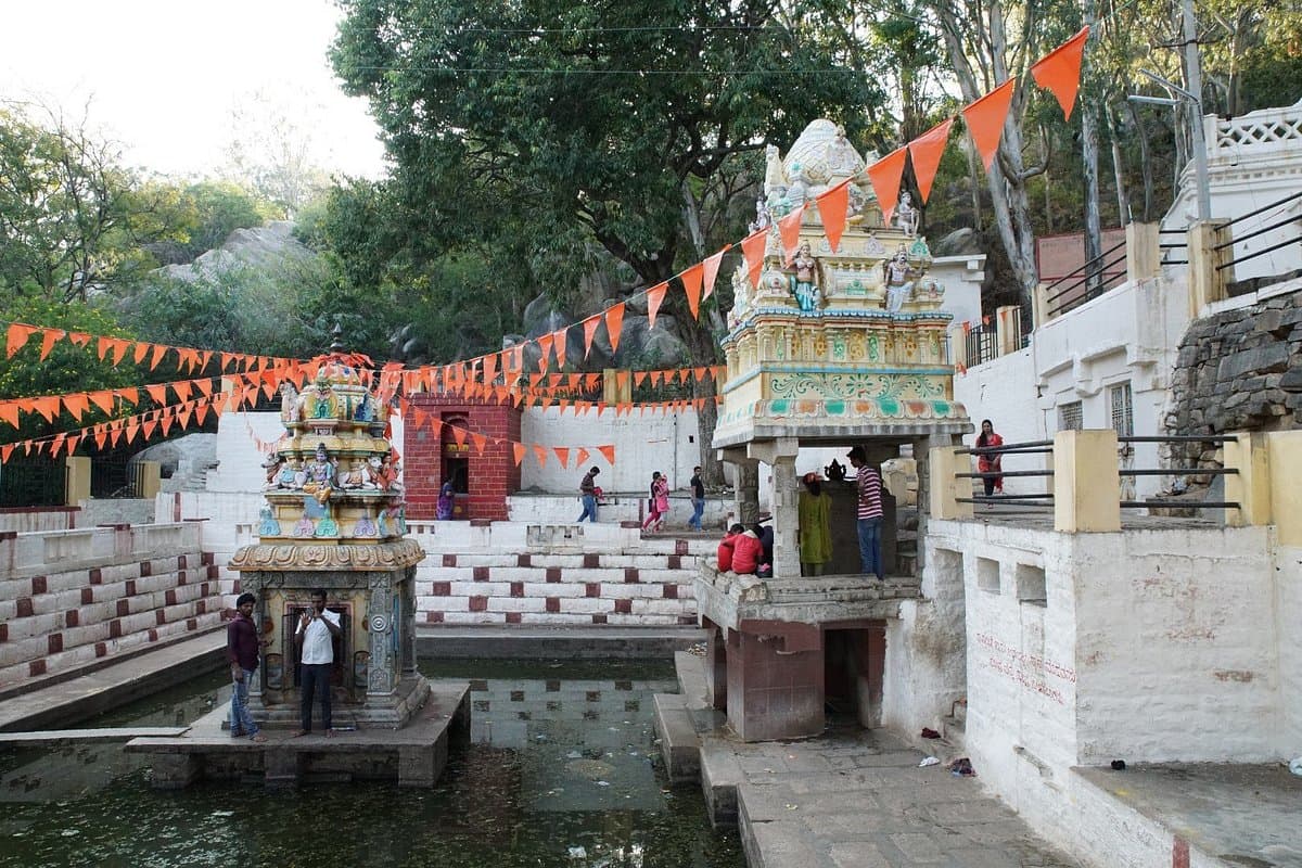 Scenic view of temple from Anthargange Trekking trail