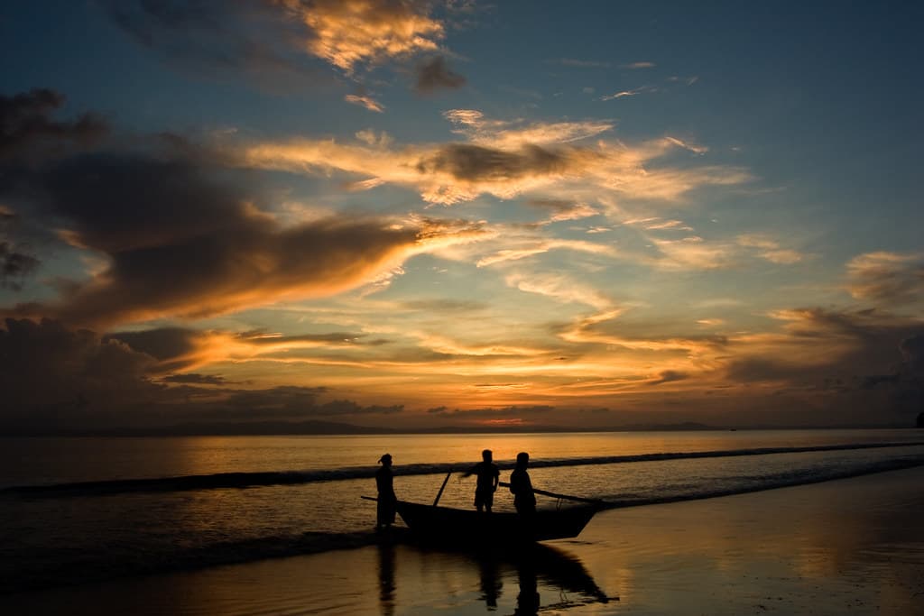 Sunset and Fishermen at Andaman 