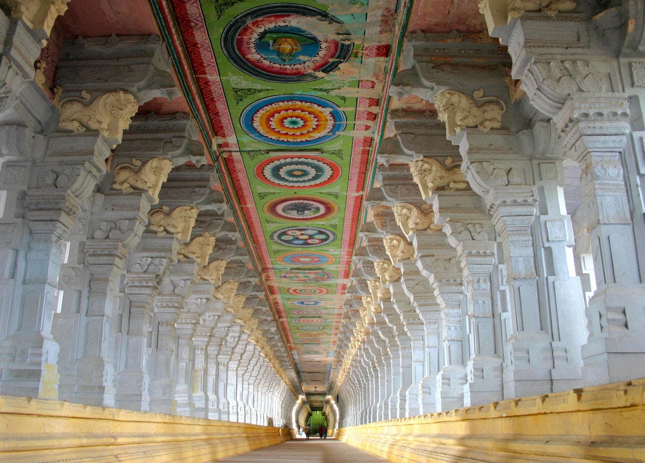 Beautiful architecture in Rameswaram temple