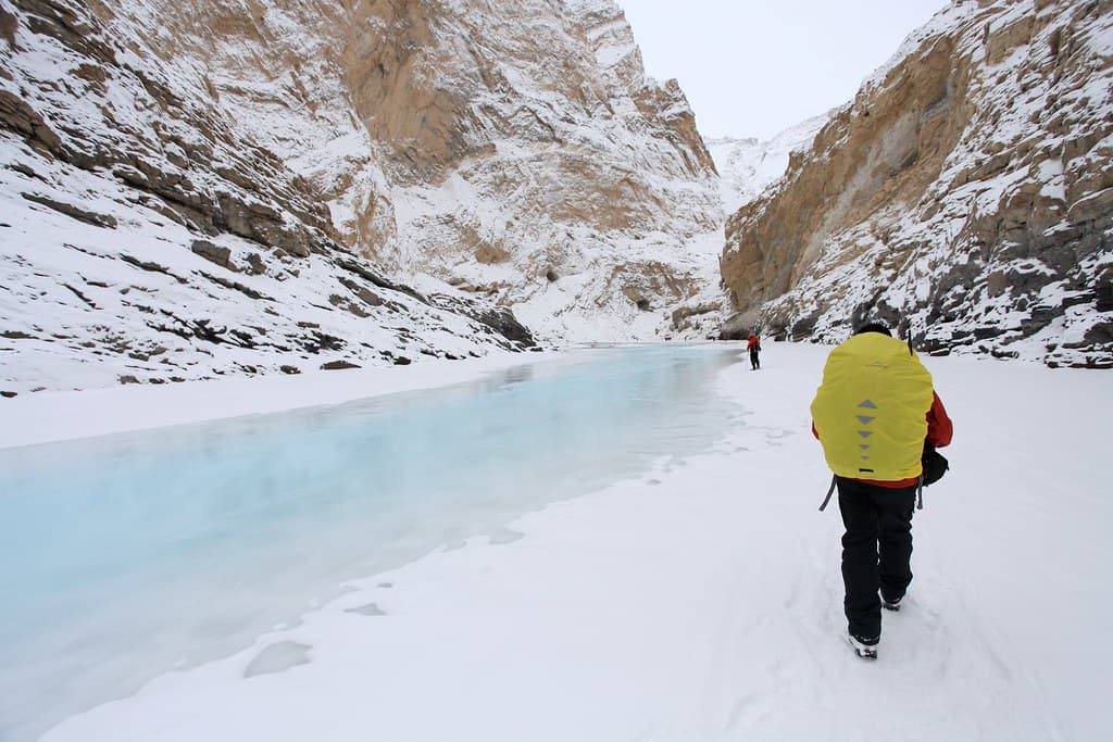 Snow-covered mountains on Chadar Trek route