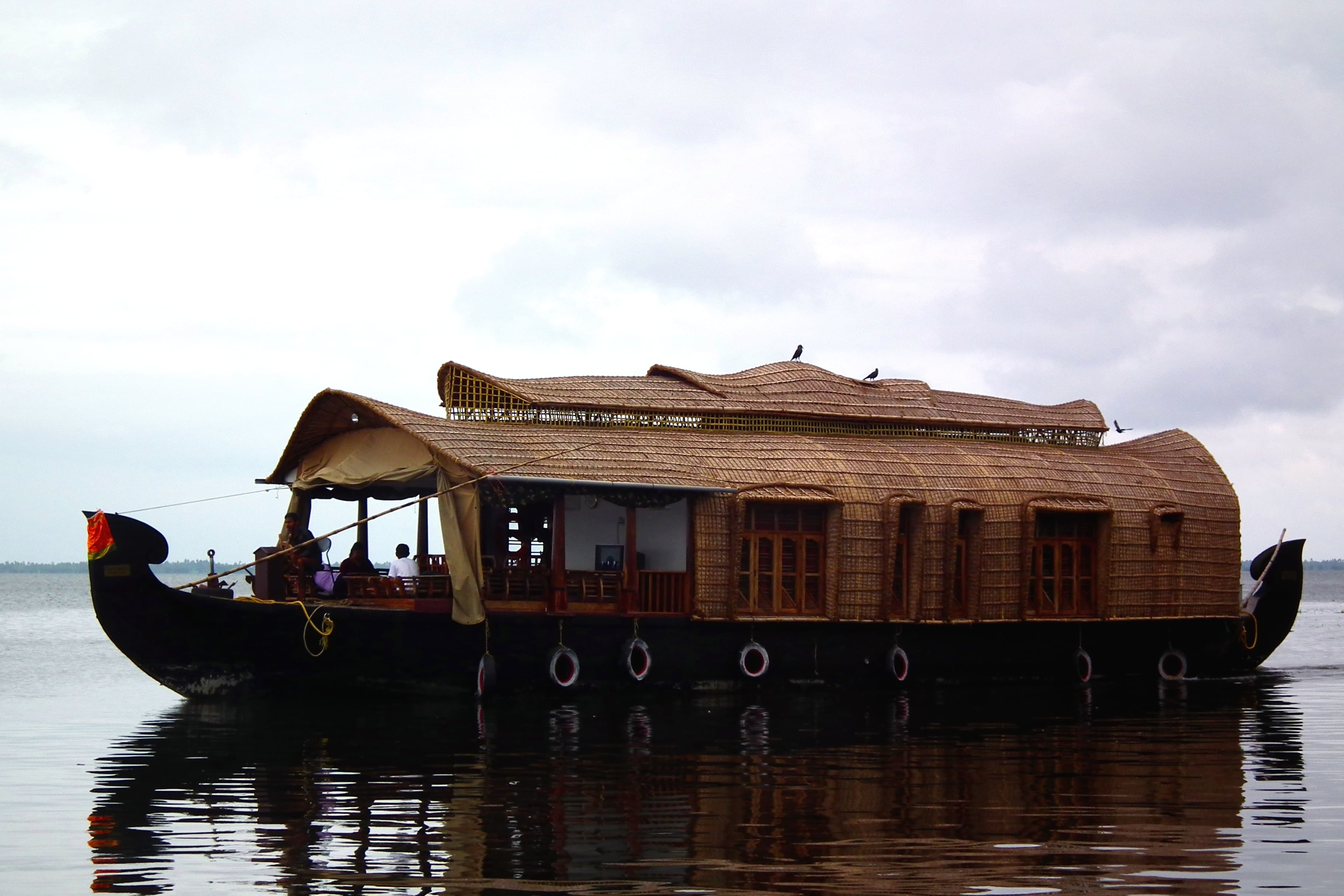 View of boat house in Alleppey