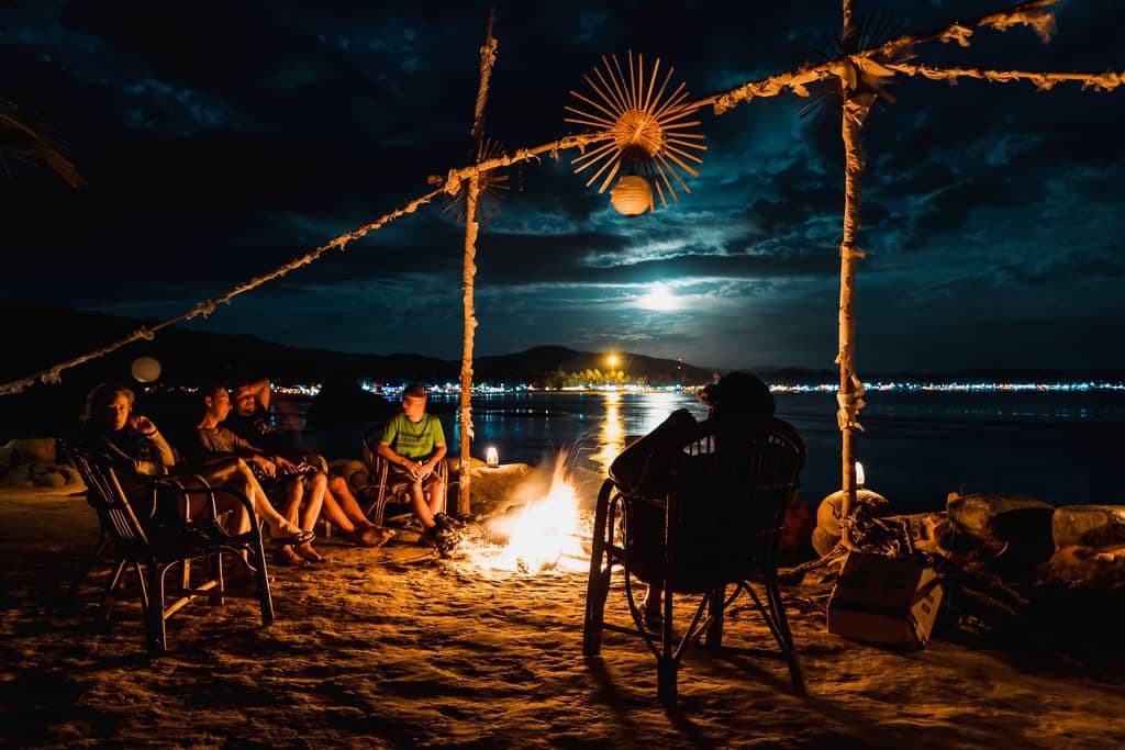 Bonfire near Goa beach