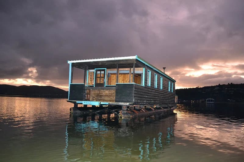 Sunset viewed from a houseboat in Goa