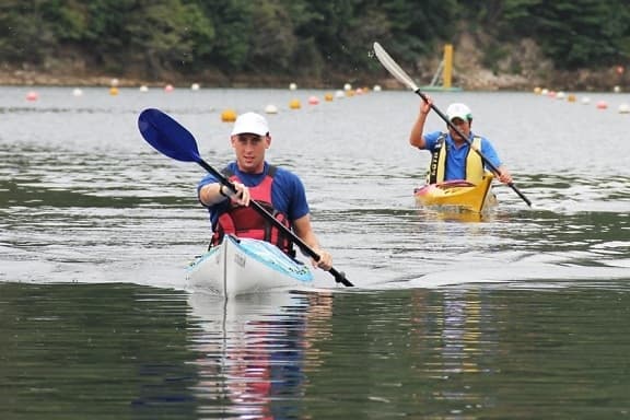 The peaceful waters of Baga Creek as seen from a kayak