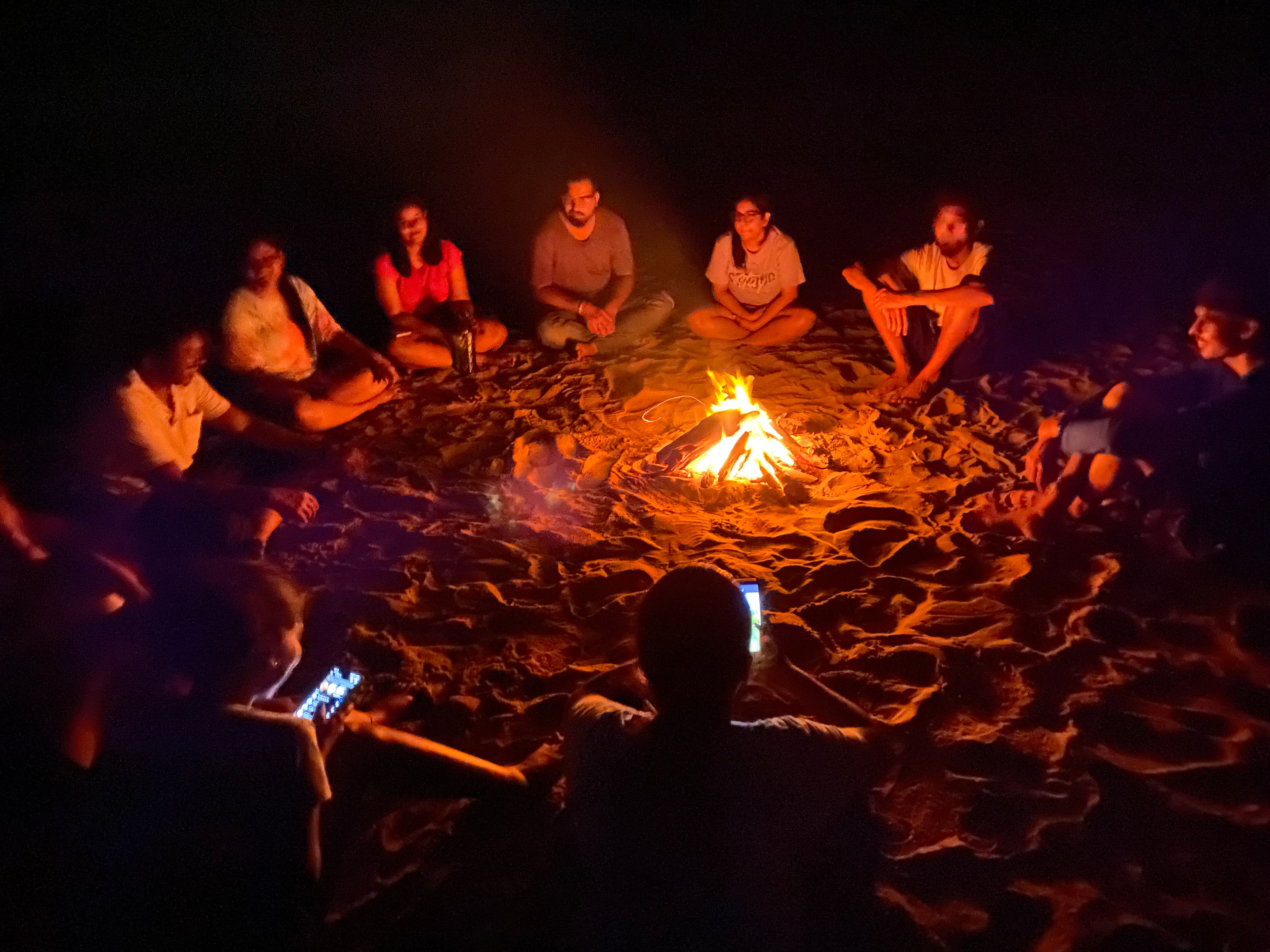 Campfire at Gokarna Beach