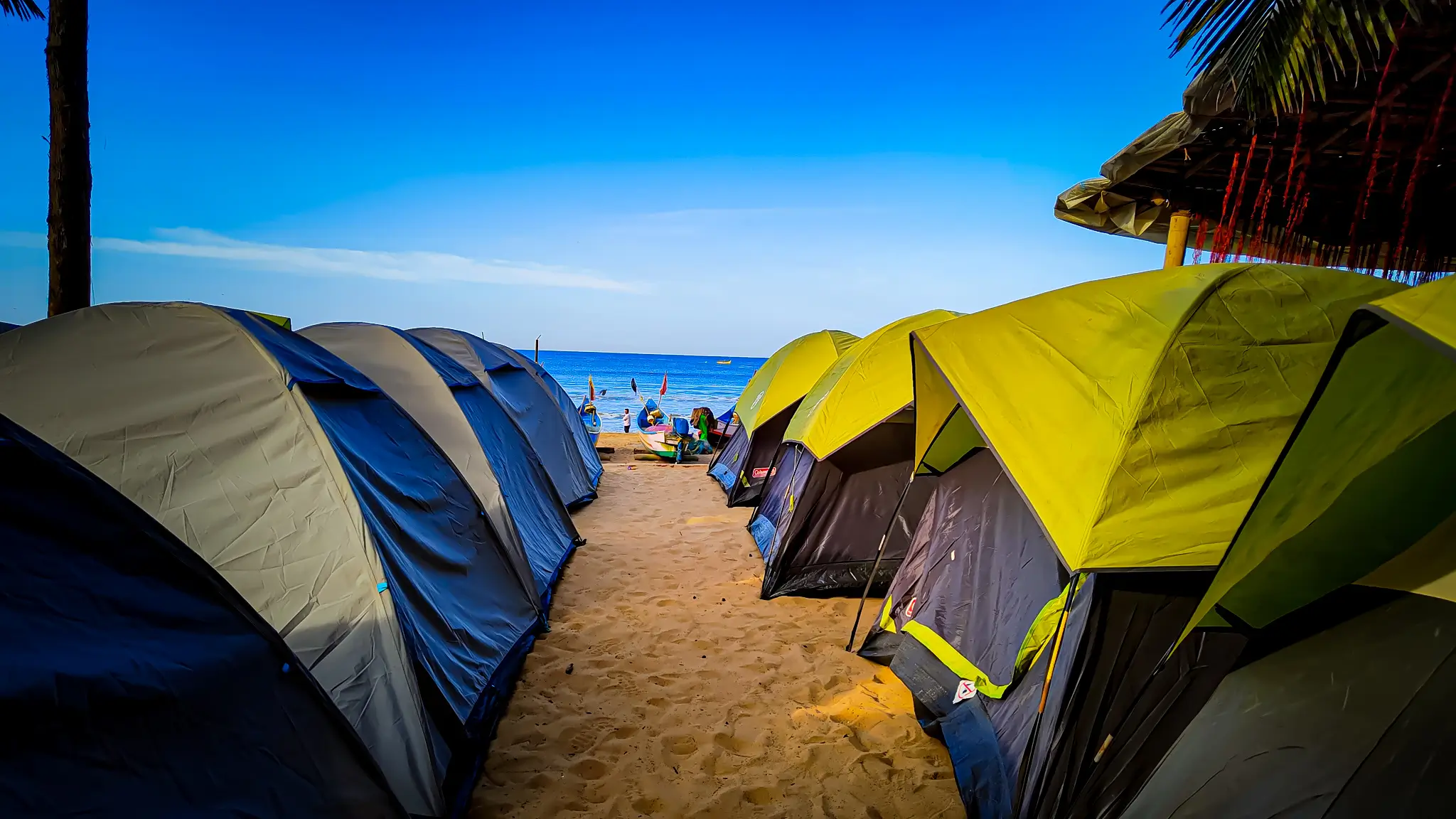 Gokarna Beach Trek campsite at sunset