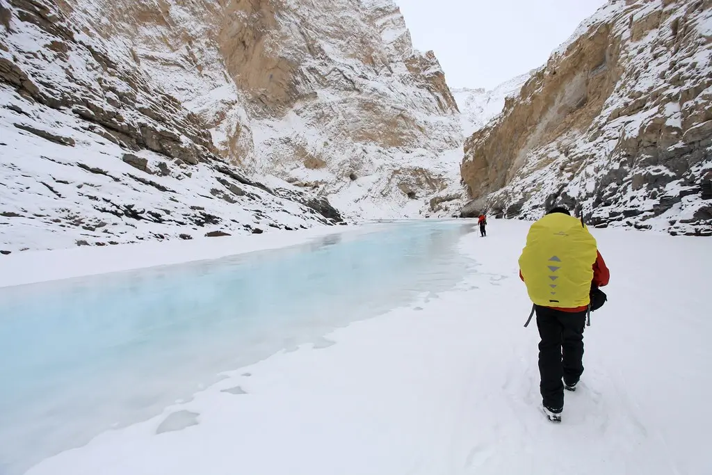 Snow-covered mountains on Chadar Trek route